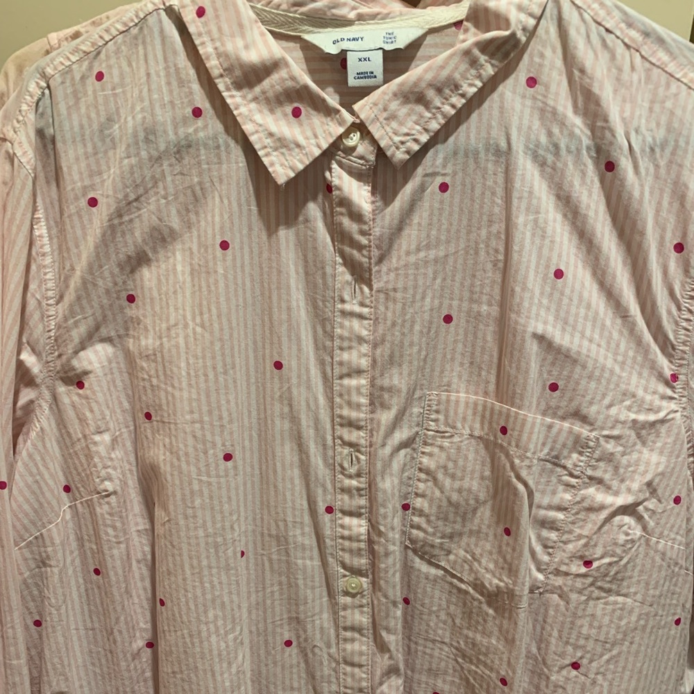 Womens plus long sleeve button down tunic